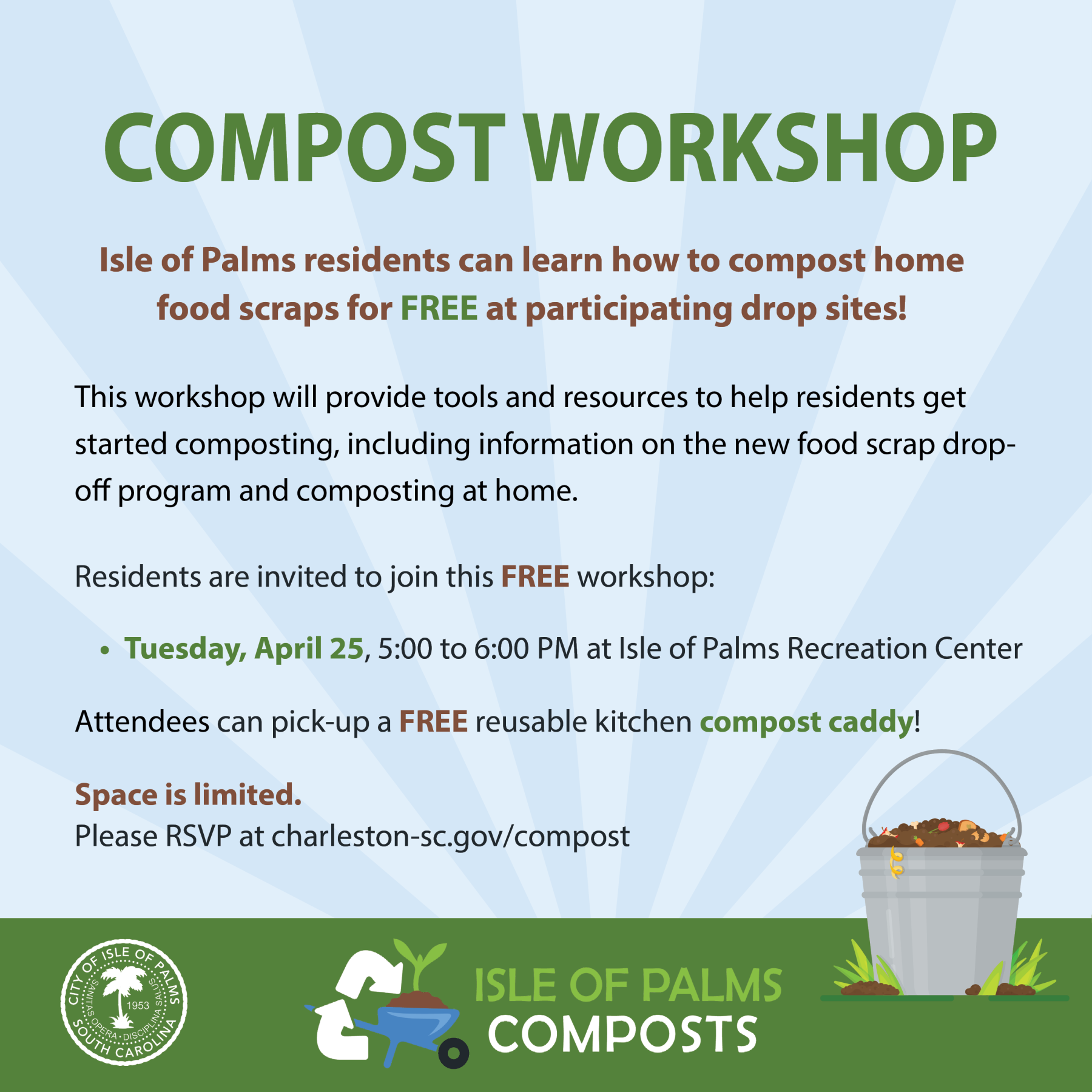 Free composting workshop at Isle of Palms Recreation Center 