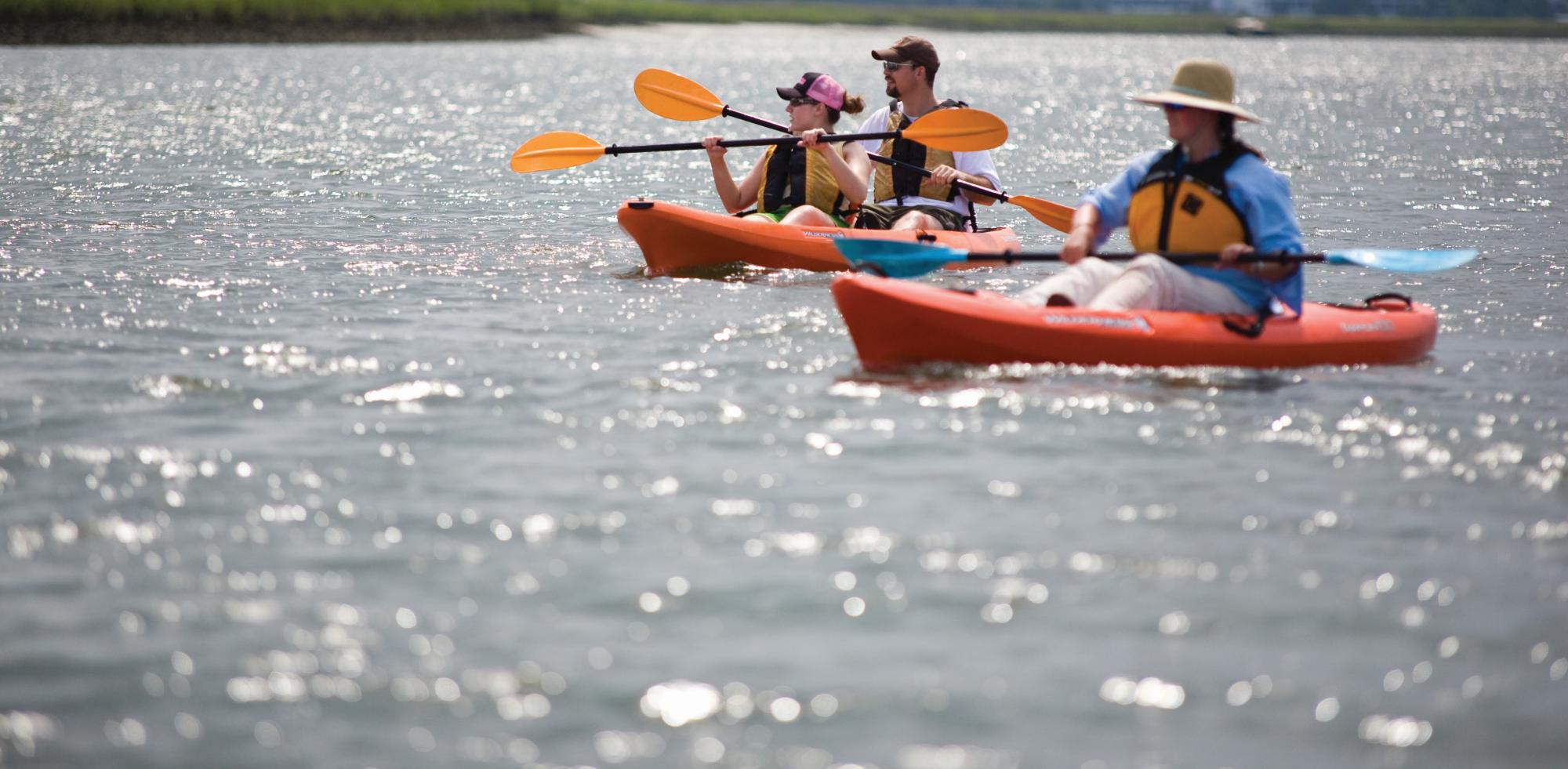 people kayaking 