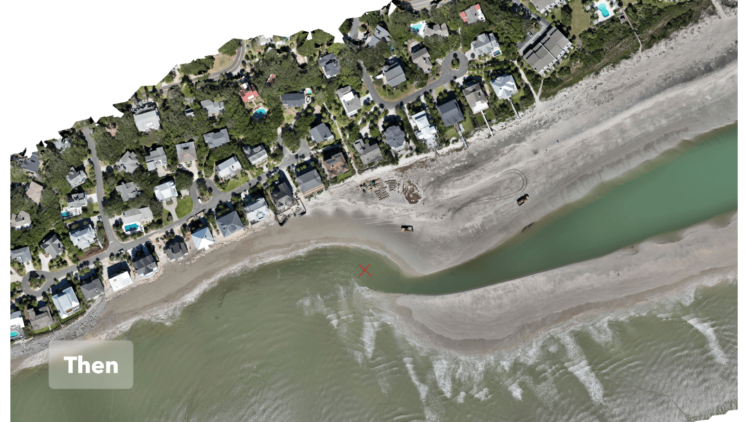 "before" aerial view of shoal attachment